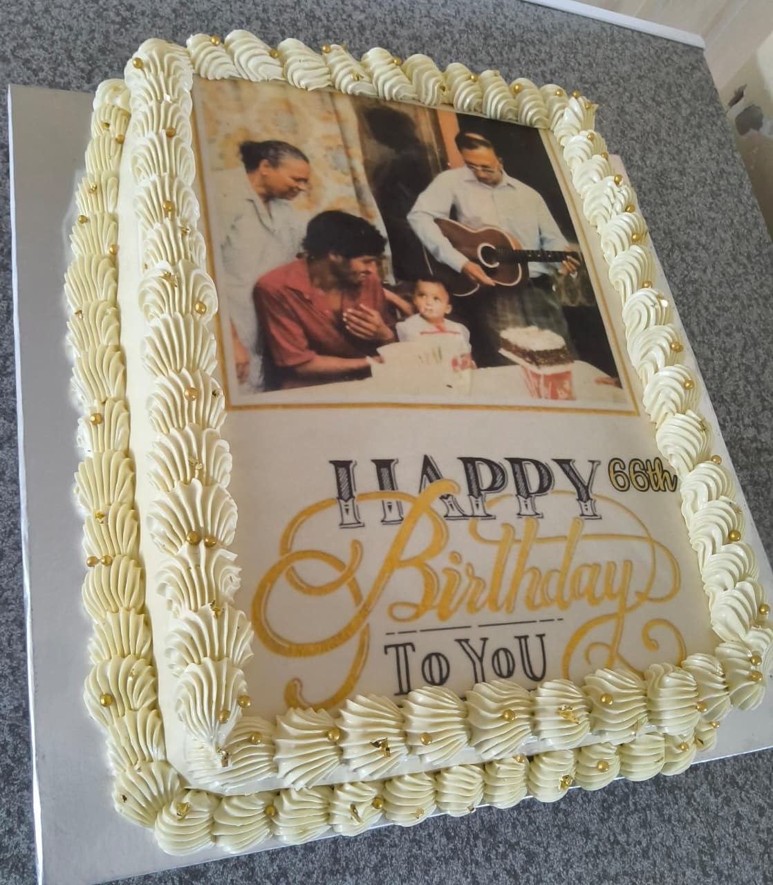 Rectangular photo birthday cake